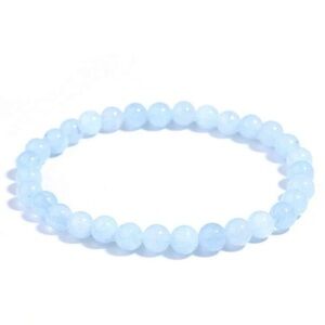 Brand NEW 6mm blue aquamarine beaded bracelet